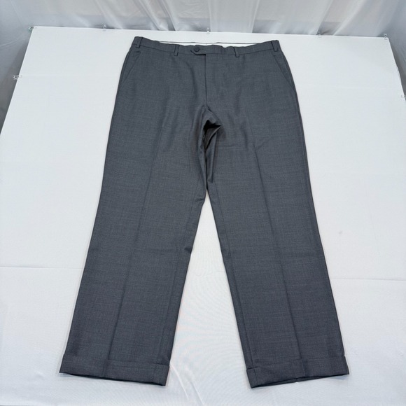 Santorelli Romeo Luxury Serge 38x29 Mens 100% Virgin Wool Dress Pants Gray Italy - Picture 1 of 10